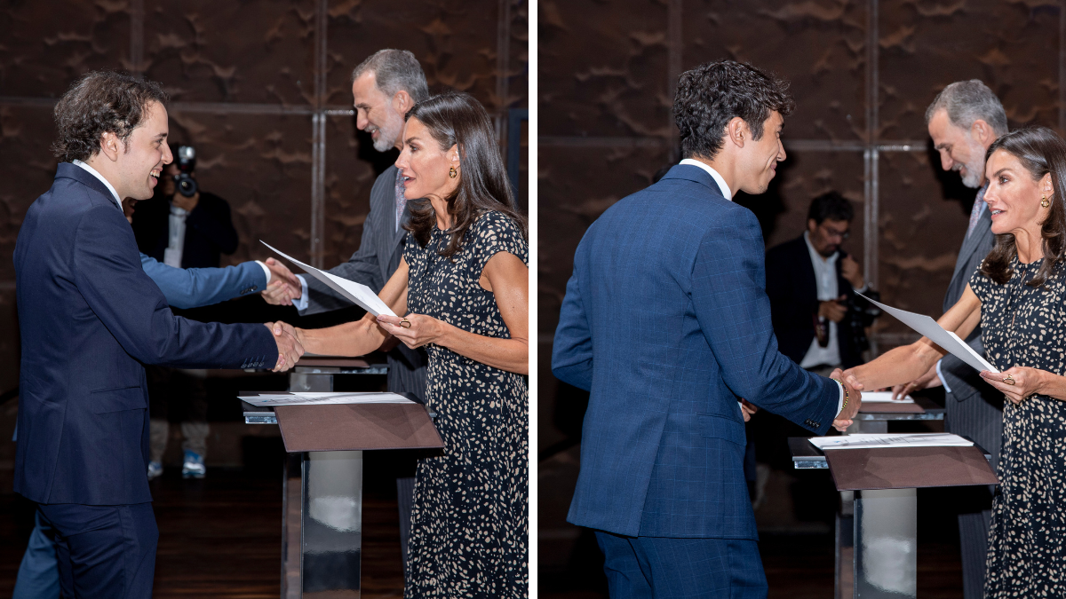 Juan Vidal y Víctor Pisabarro en el acto de recepción de becas. | L.N.C.