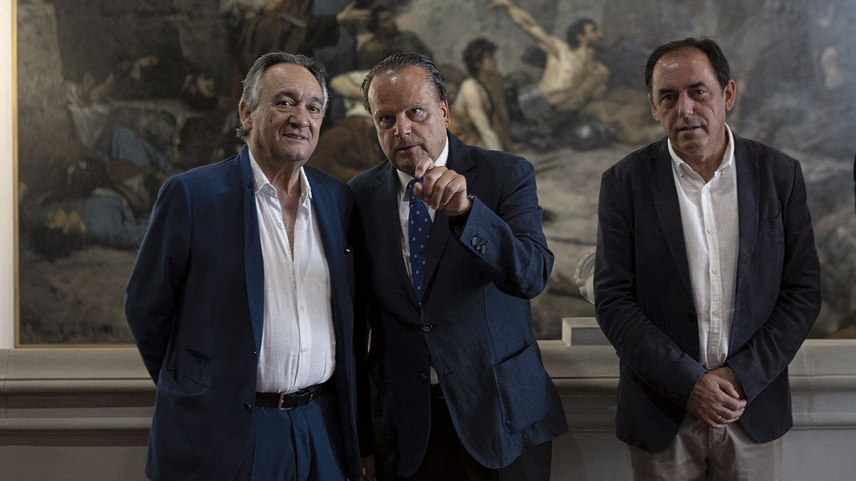 Emilio Melero, Mario Amilivia y Benito Serrano, durante la visita del Consejo de Cuentas a Soria. | ICAL