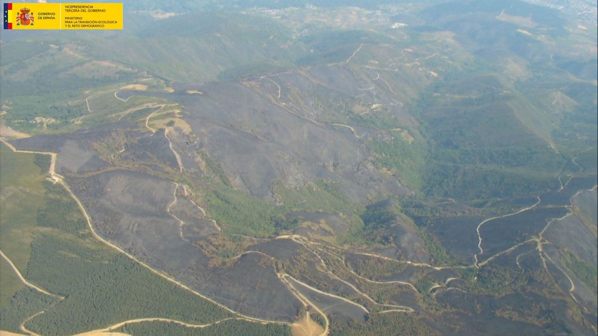 Área quemada en Montes de Valdueza