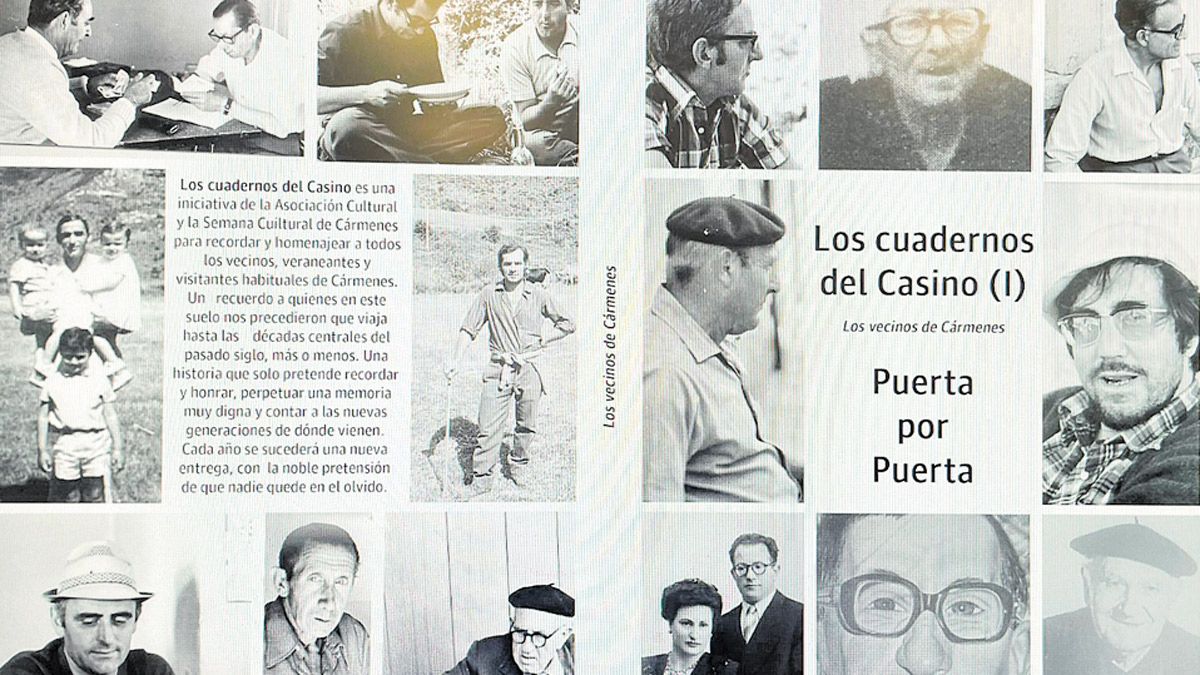 Portada y contraportada del cuaderno que hoy se presenta en homenaje a los vecinos; Roberto Carro y Alberto Lozano, que actúan el lunes y el coro local. | L.N.C.