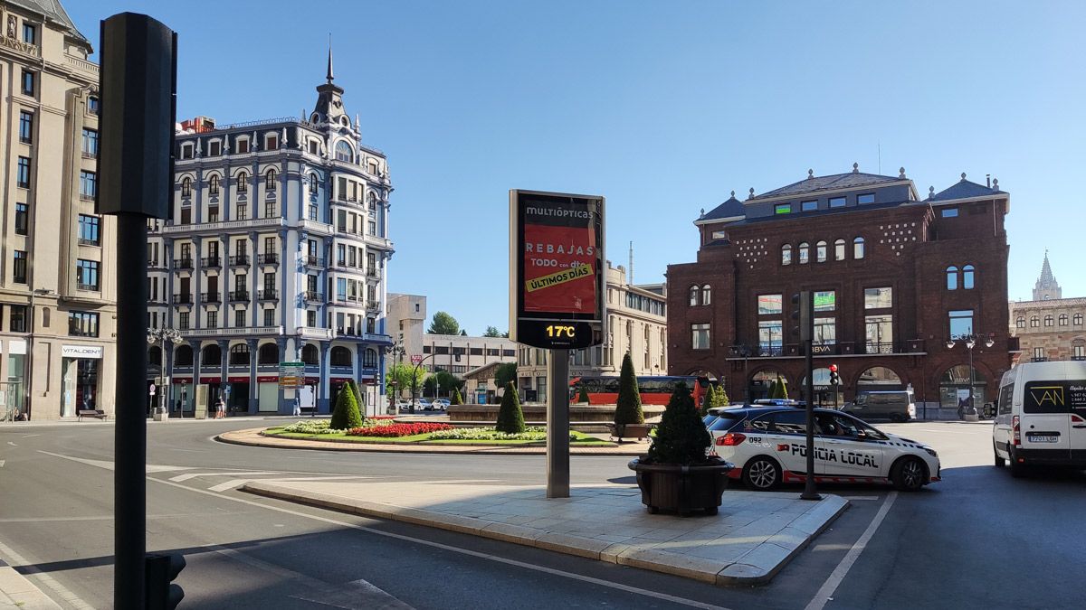 Termómetro de la capital leonesa a primera hora de este lunes. | L.N.C.