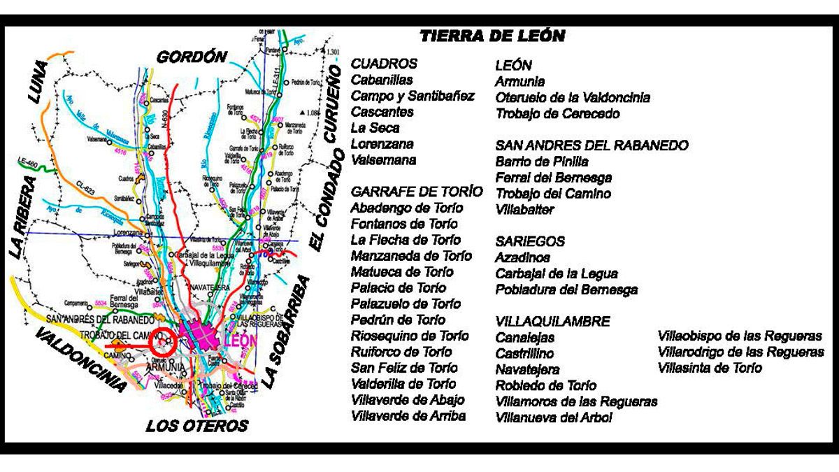 El mapa de la comarca. | AMGA. FUENTE: BLOG ‘LAS COSAS DE AMGA'