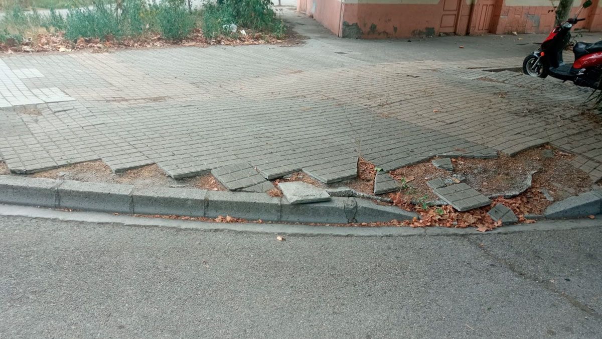 Estado de la avenida de Pontevedra, una sobre las que se ha quejado Bierzo Ya.