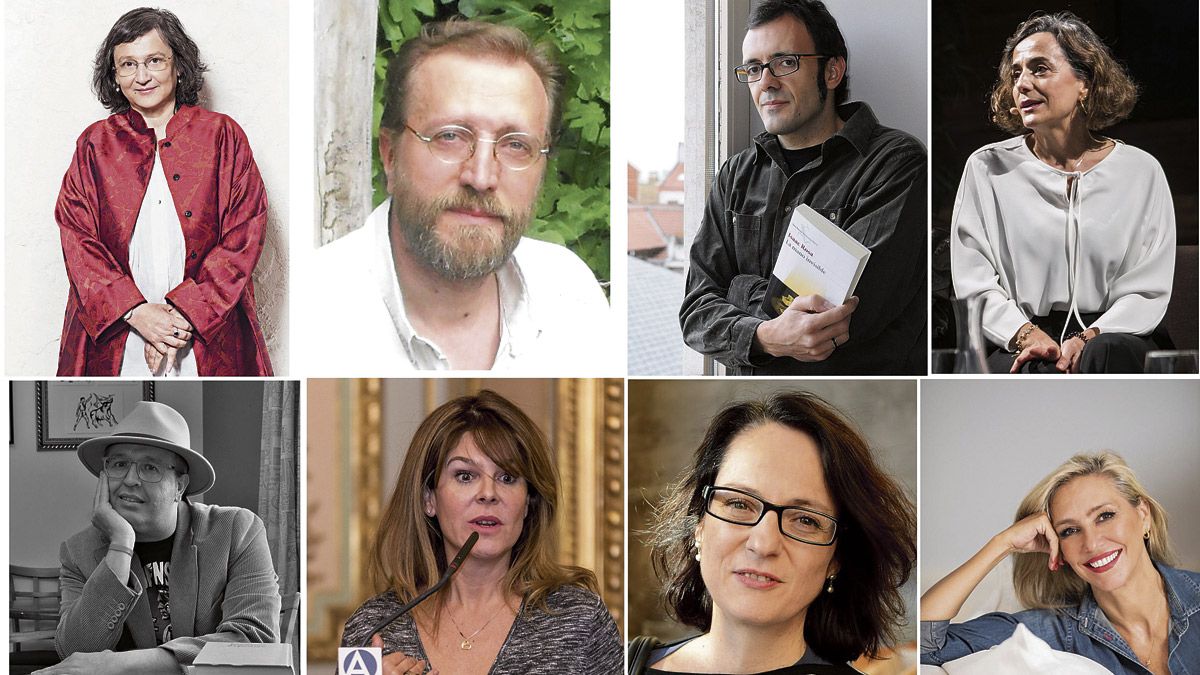 Clara Obligado, Ángel Olgoso, Isaac Rosa, Nuria Barrios, Luis Artigue, Valeria Correa Fiz, Marta Sanz y Marta Robles. Clara Obligado, Ángel Olgoso, Isaac Rosa, Nuria Barrios, Luis Artigue, Valeria Correa Fiz, Marta Sanz y Marta Robles.