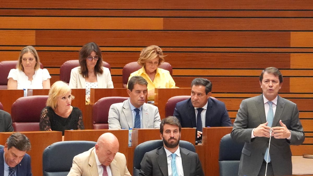 Intervención de Alfonso Fernández Mañueco en el pleno de las Cortes de Castilla y León. | MIRIAM CHACÓN