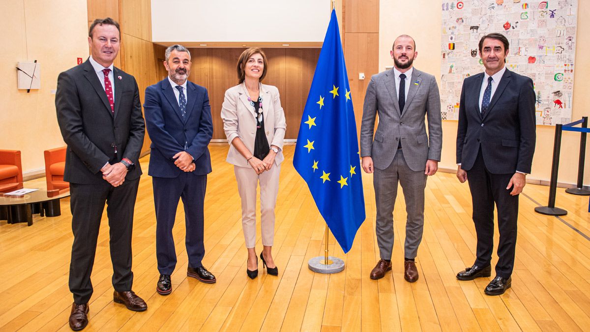 Suárez-Quiñones, a la derecha en la foto, antes del encuentro con la Comisión Europa en Bruselas. | ICAL