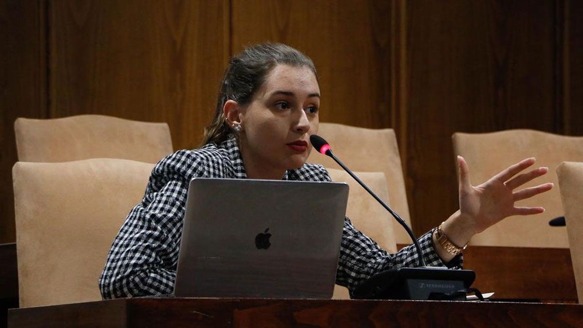 Sandra Corral, participante en el Siccobi, durante una de las sesiones de debate celebradas en Ponferrada | Siccobi
