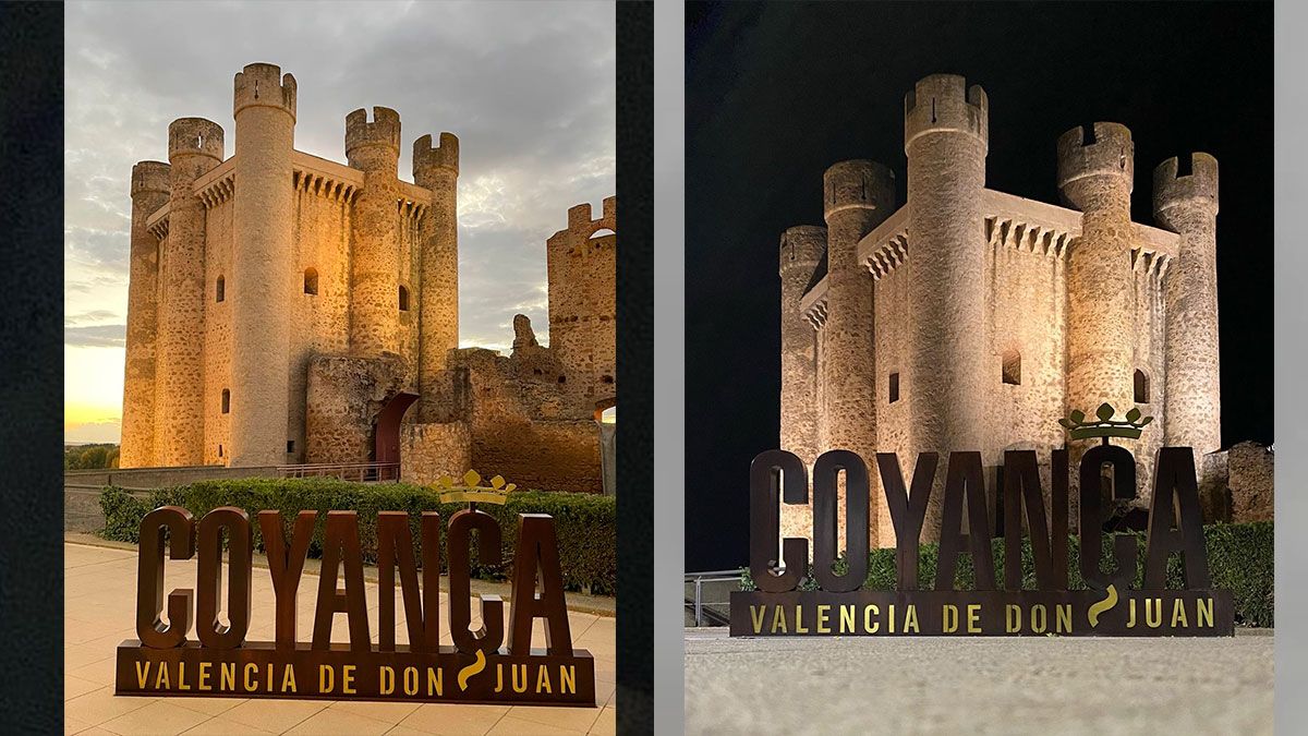 El nuevo punto turístico de Valencia de Don Juan, de día y de noche. | L.N.C.