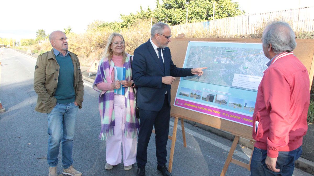 Presentación de las obras que se han puesto en marcha para soterrar la línea de alta tensión.