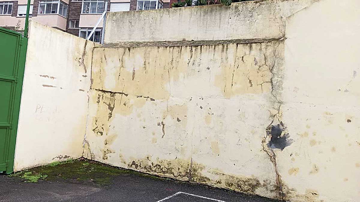 Estado de una de las paredes del centro educativo de El Ejido. | L.N.C.