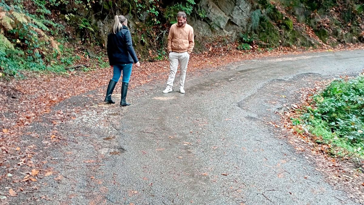 Una de las curvas de la carretera del trazado a Burbia.