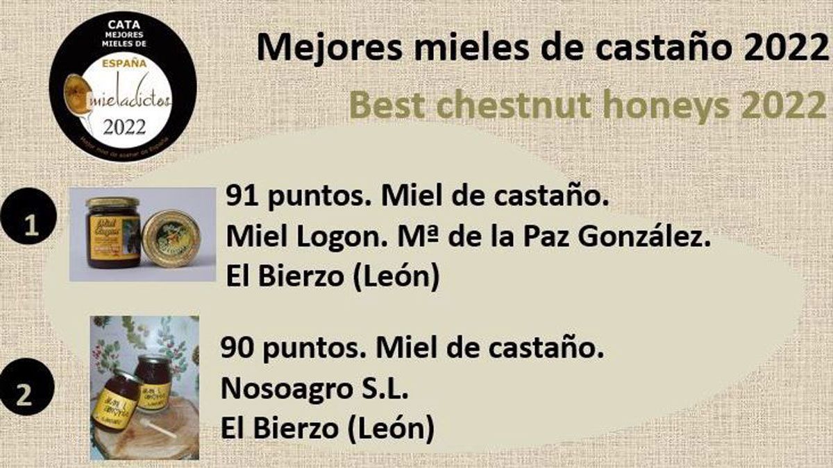 Clasificación de la VIII edición de la Cata Mieladictos.