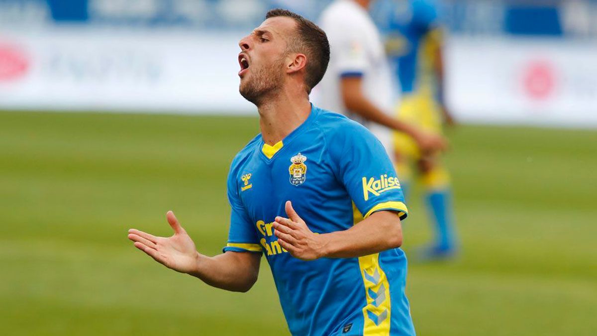 Ale, durante un partido con Las Palmas. | LALIGA