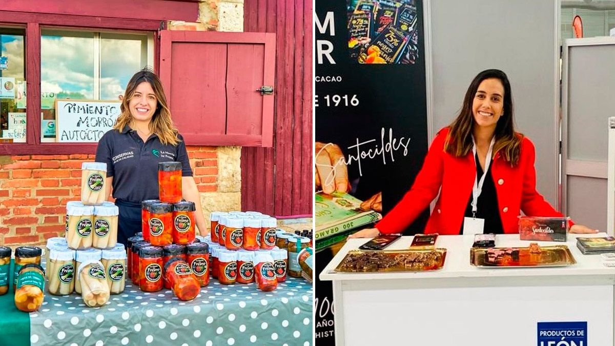 A la izquierda, Ángela Bodega de La Huerta de Fresno y, a la derecha, Patricia Fernández de Chocolates Santocildes. | L.N.C.