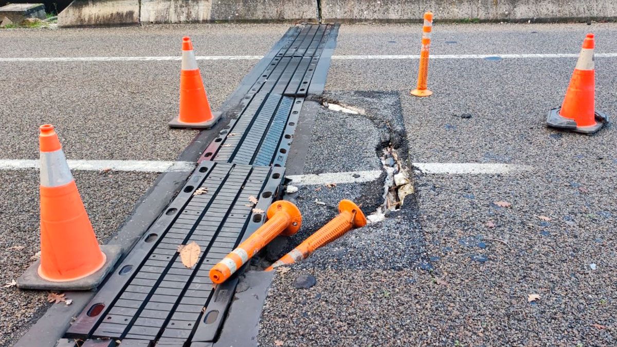 Estado del viaducto en la zona que denuncia CB.