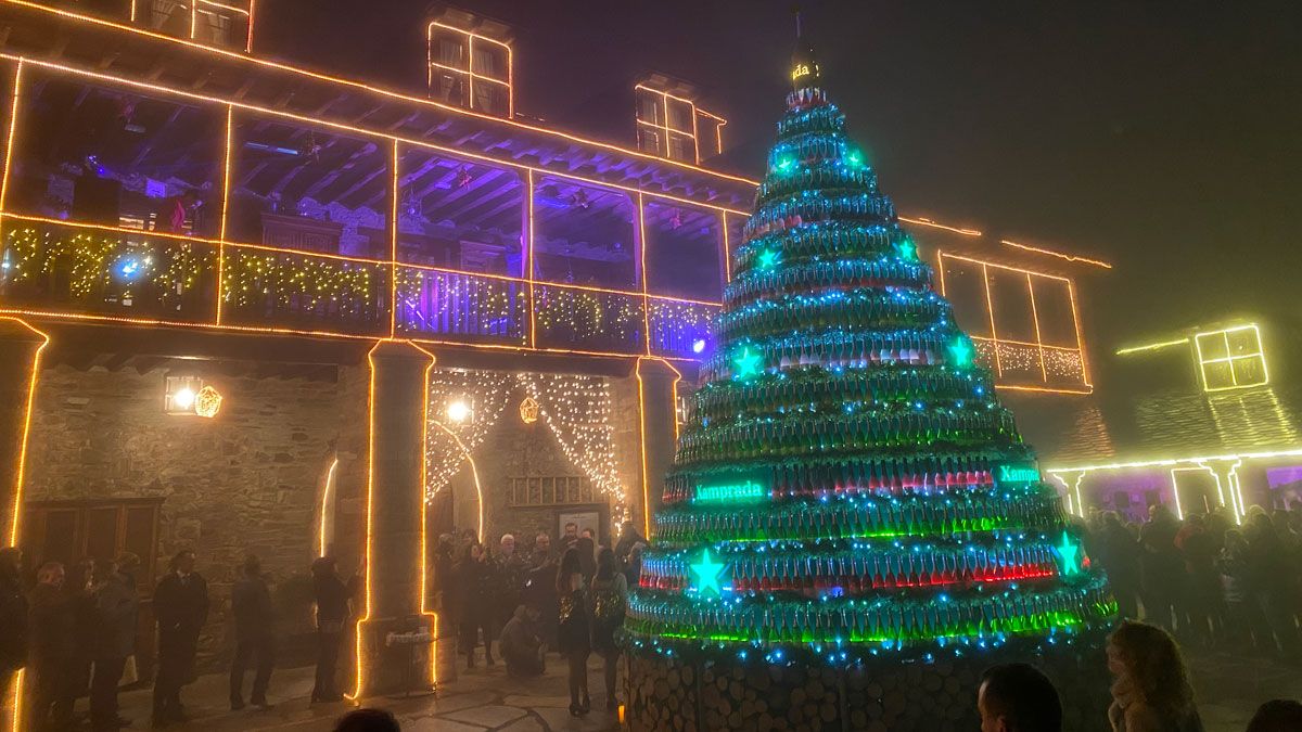 Encendido navideño en el Palacio de Canedo.