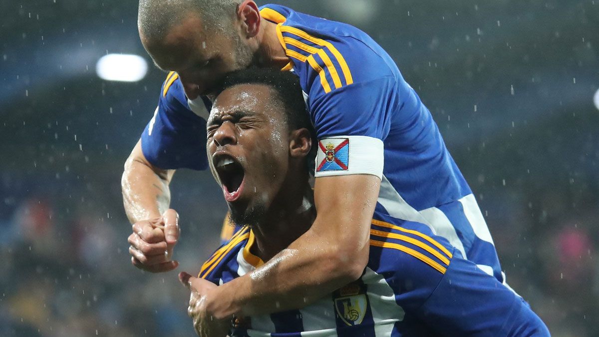 Heriberto Tavares celebra un gol en el amistoso frente al Atlético. | LALIGA