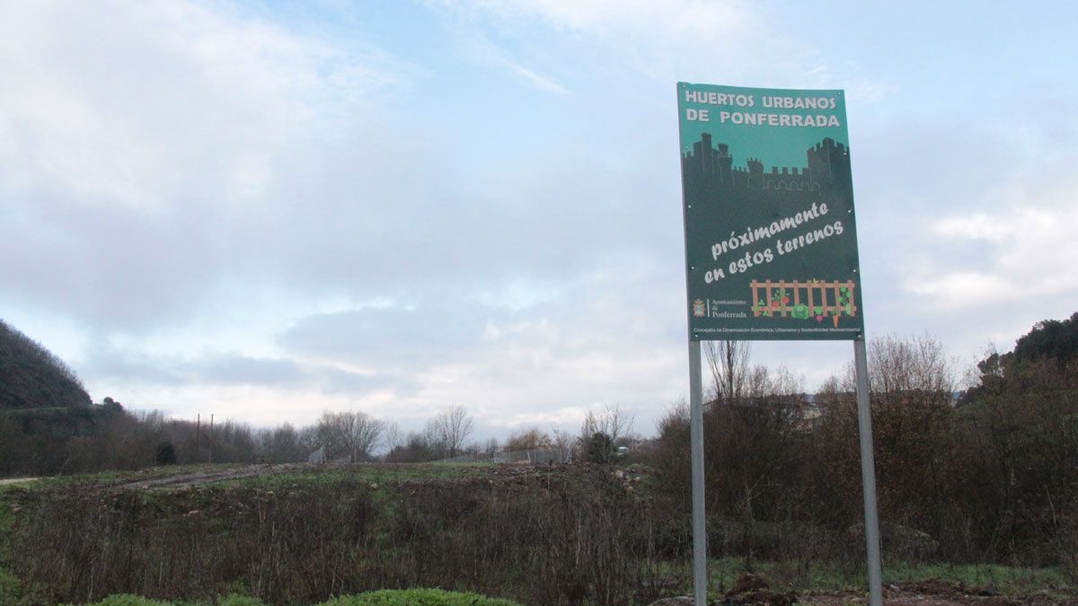 Área destinada a los huertos urbanos en Ponferrada.