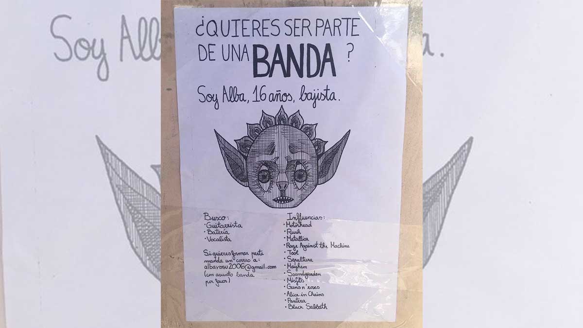 El cartel que pegó Alba en el centro de León y se hizo viral en redes sociales. | @AYUKENMP
