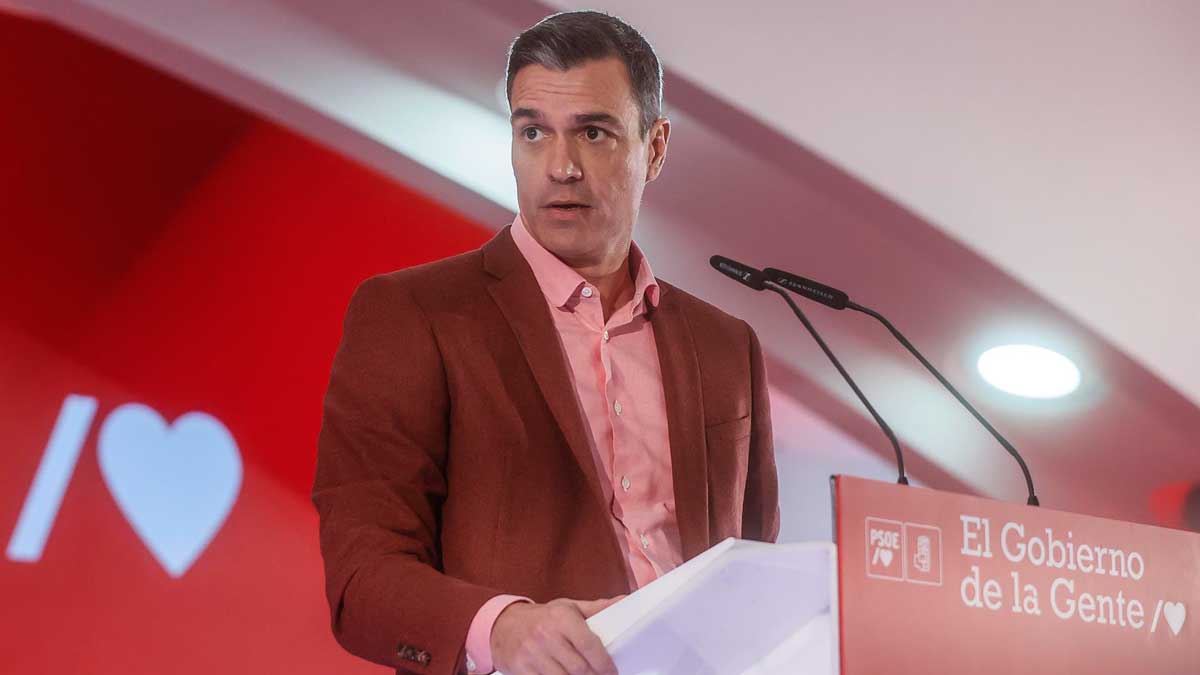 El presidente del Gobierno de España y secretario general del PSOE, Pedro Sánchez, durante el acto en Sevilla. | EP