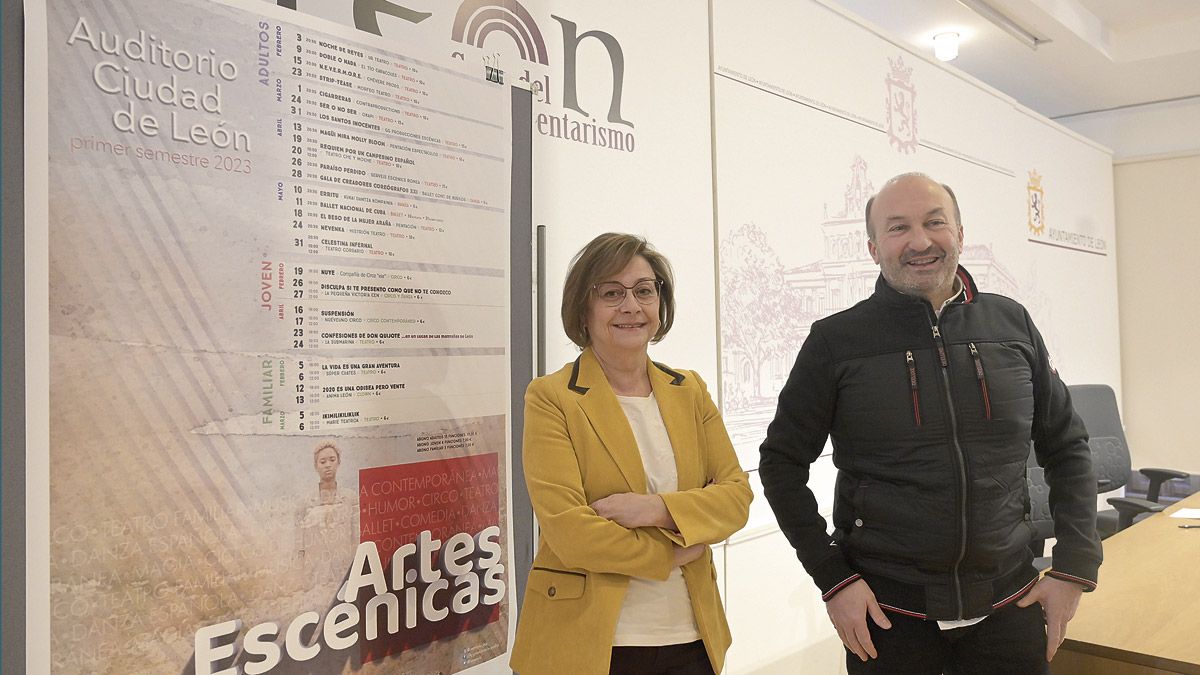 Evelia Fernández y Senador González presentaron este lunes la programación escénica del Auditorio para el primer semestre de 2023. | JESÚS F. SALVADORES