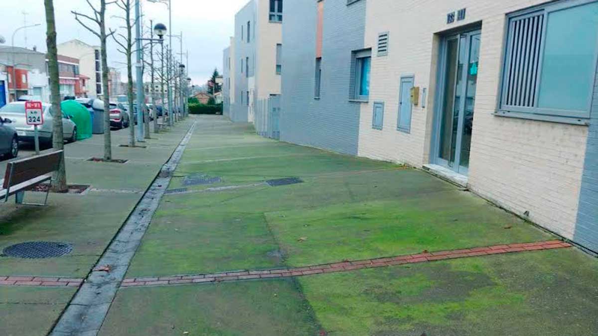 Una imagen de la acera situada en la carretera Madrid-Coruña. | P.F. Una imagen de la acera situada en la carretera Madrid-Coruña. | P.F.
