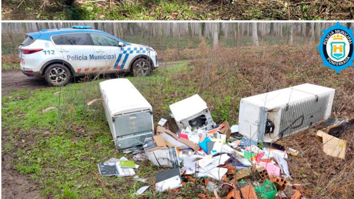 Enseres localizados en el monte Pajariel por el que se denunció a su responsable.