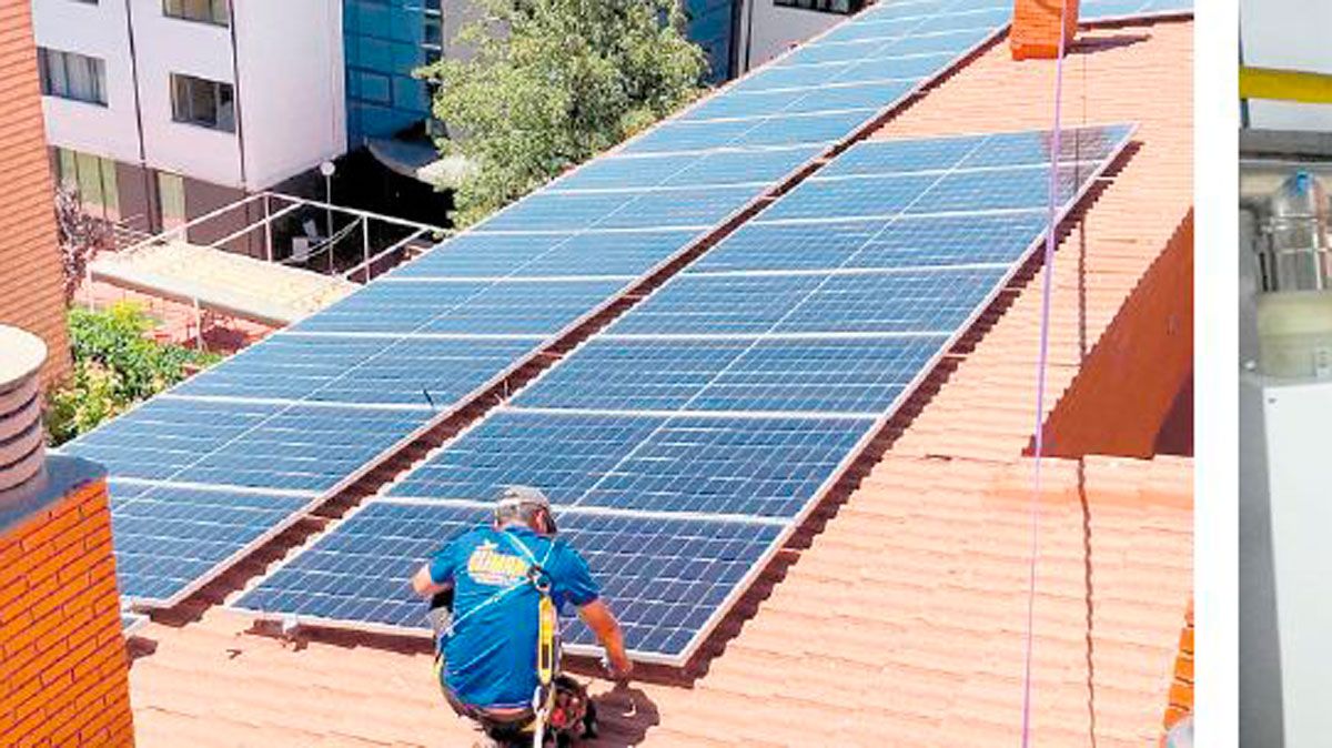 Colocación de paneles solares. 