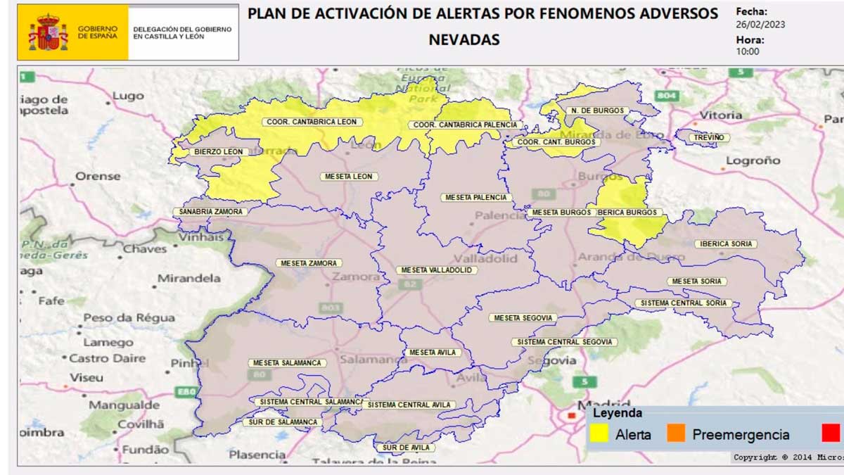 Mapa con las provincias en alerta | EP
