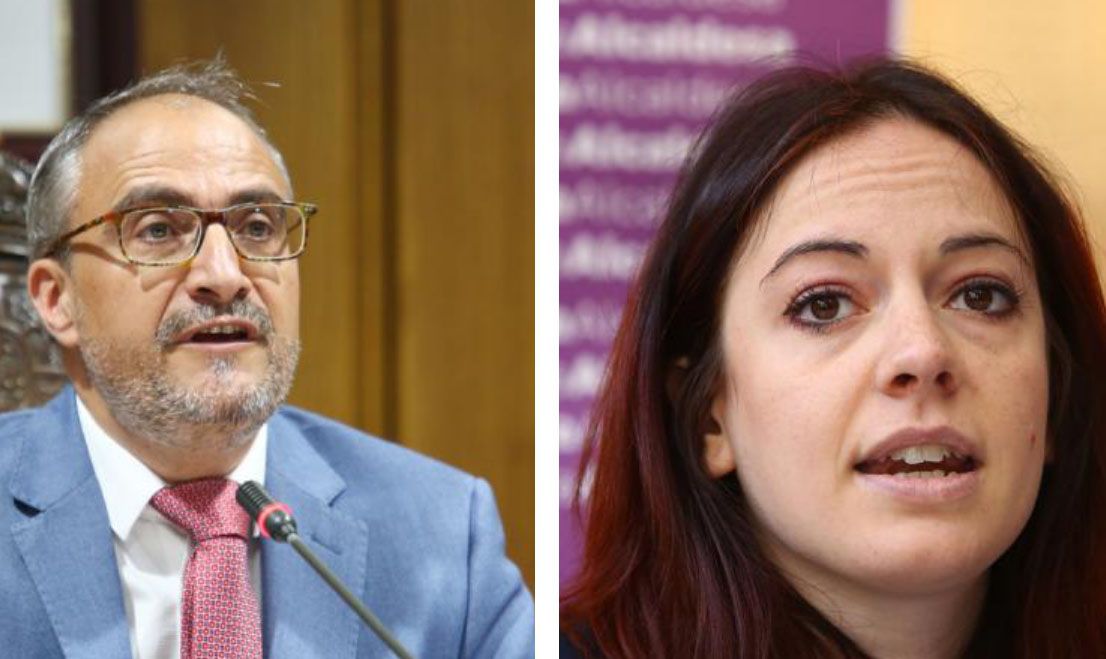 Olegario Ramón (PSOE) y Lorena González (Podemos).