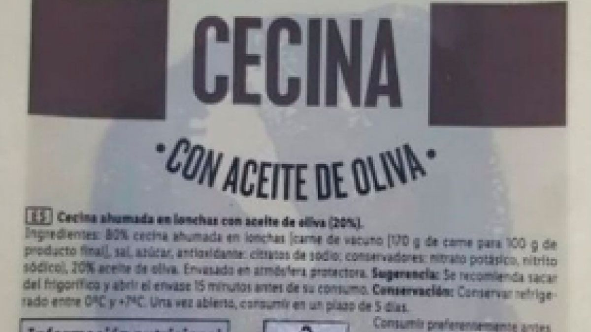 Etiqueta del producto contaminado. Etiqueta del producto contaminado.