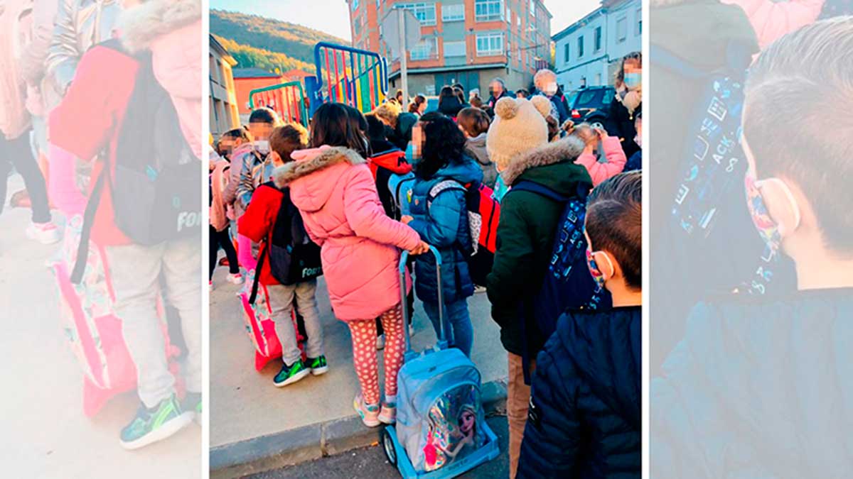 Los niños, en la calle, a la espera de poder ingresar en el colegio | L.N.C.