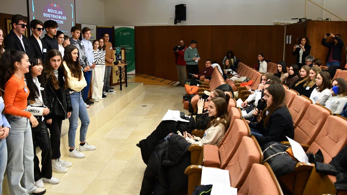 Momentos de los alumnos ourensanos en el Congreso.