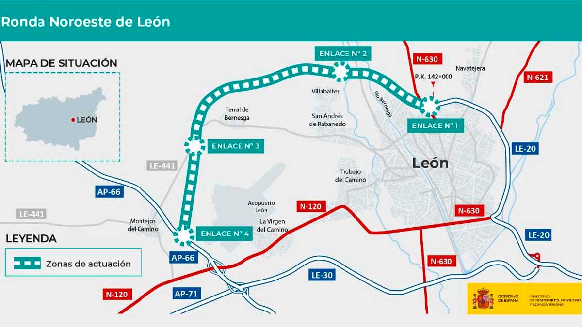 Plano del proyecto planteado por el Gobierno para la ronda norte. | Mitma