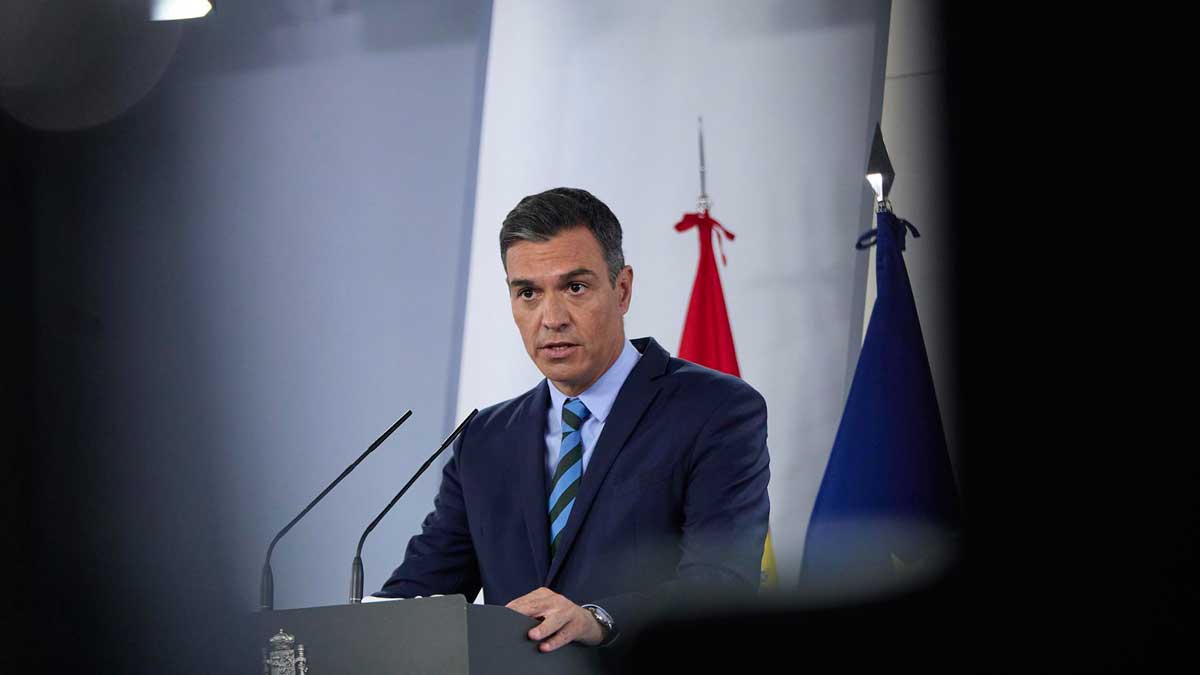 Comparecencia de Pedro Sánchez en la Moncloa, en una imagen de archivo. | EP