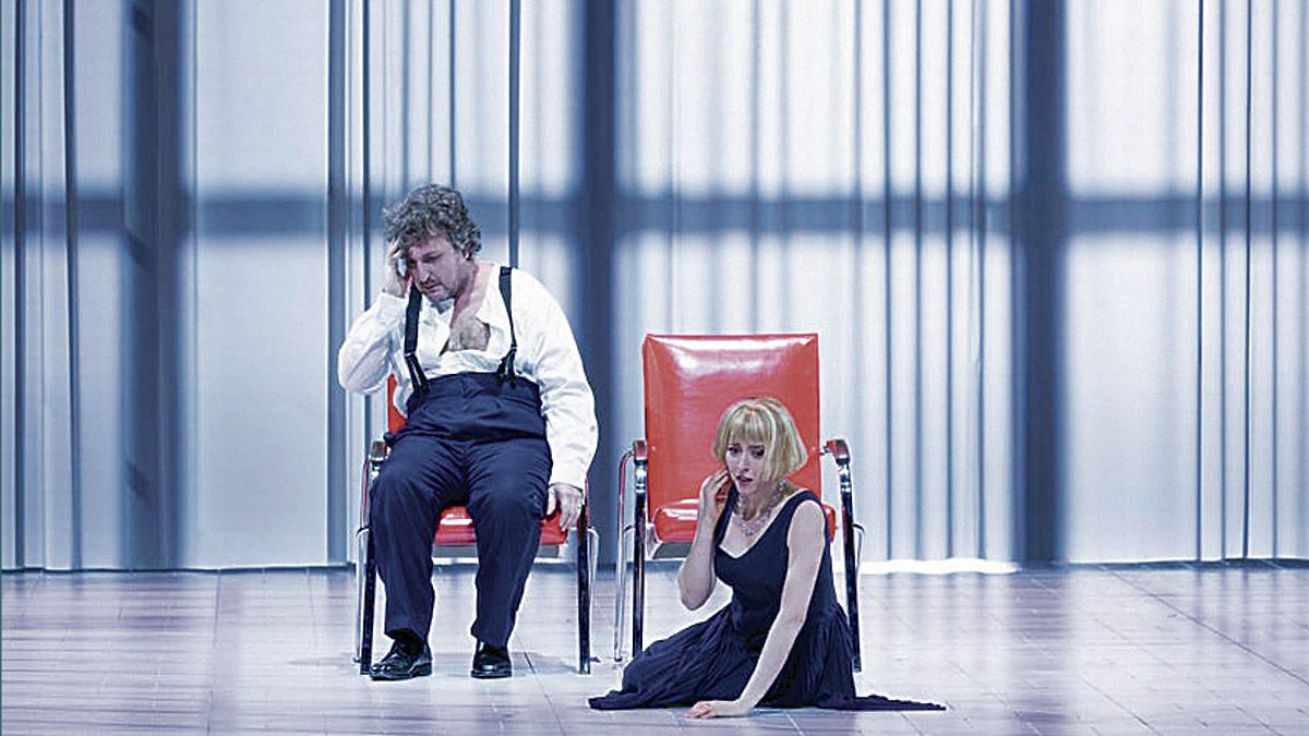 Ludovic Tézier y Lisette Oropesa en la ópera ‘Hamlet’, que este jueves se emite en Cines Van Gogh. | ELISA HABERER