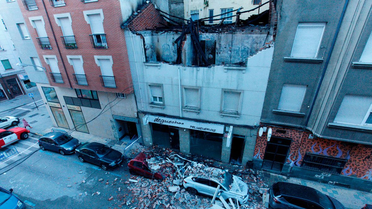 Estado en el que se encontró el inmueble tras las explosión provocada.