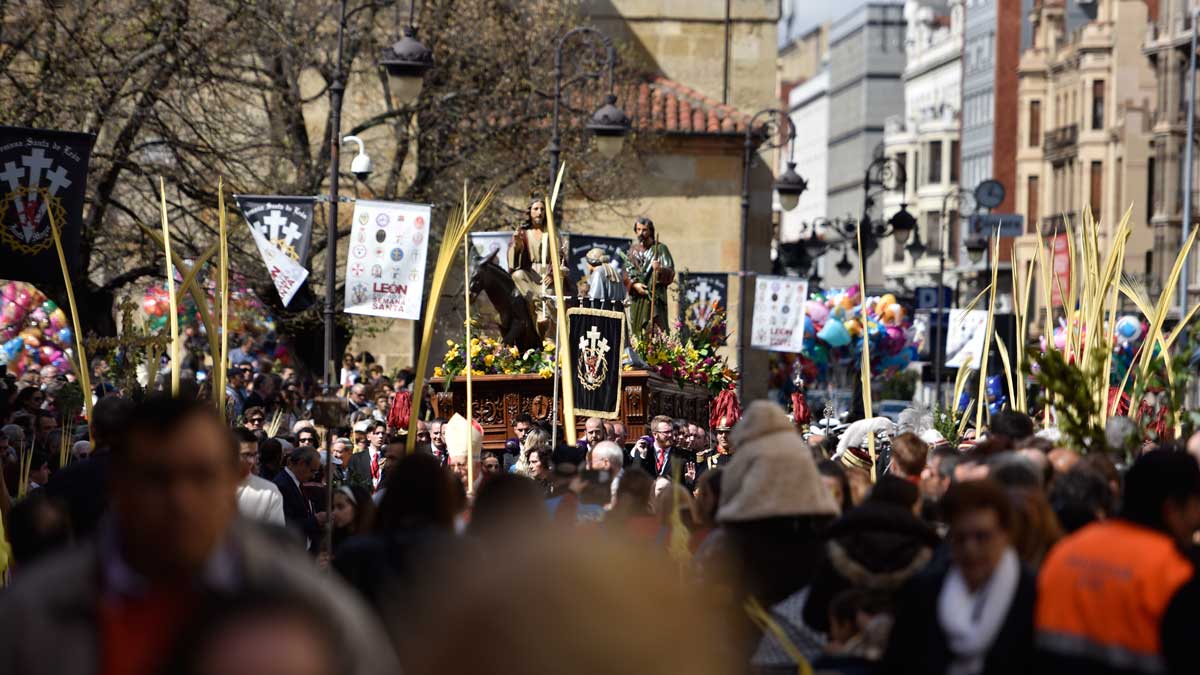 La procesión de Las Palmas en la mañana del Domingo de Ramos, organizada por la Junta Mayor de Cofradías y Hermandades. | Mauricio Peña