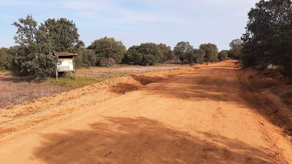 Imagen de la calzada romana de Castrocalbón tras el destrozo | L.N.C.