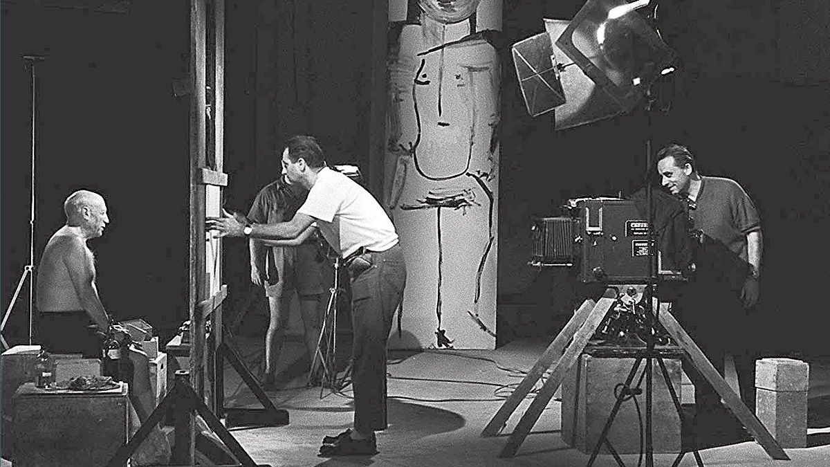Rodaje de ‘El misterio Picasso’ (1955) dirigida por Henri-Georges Clouzot.