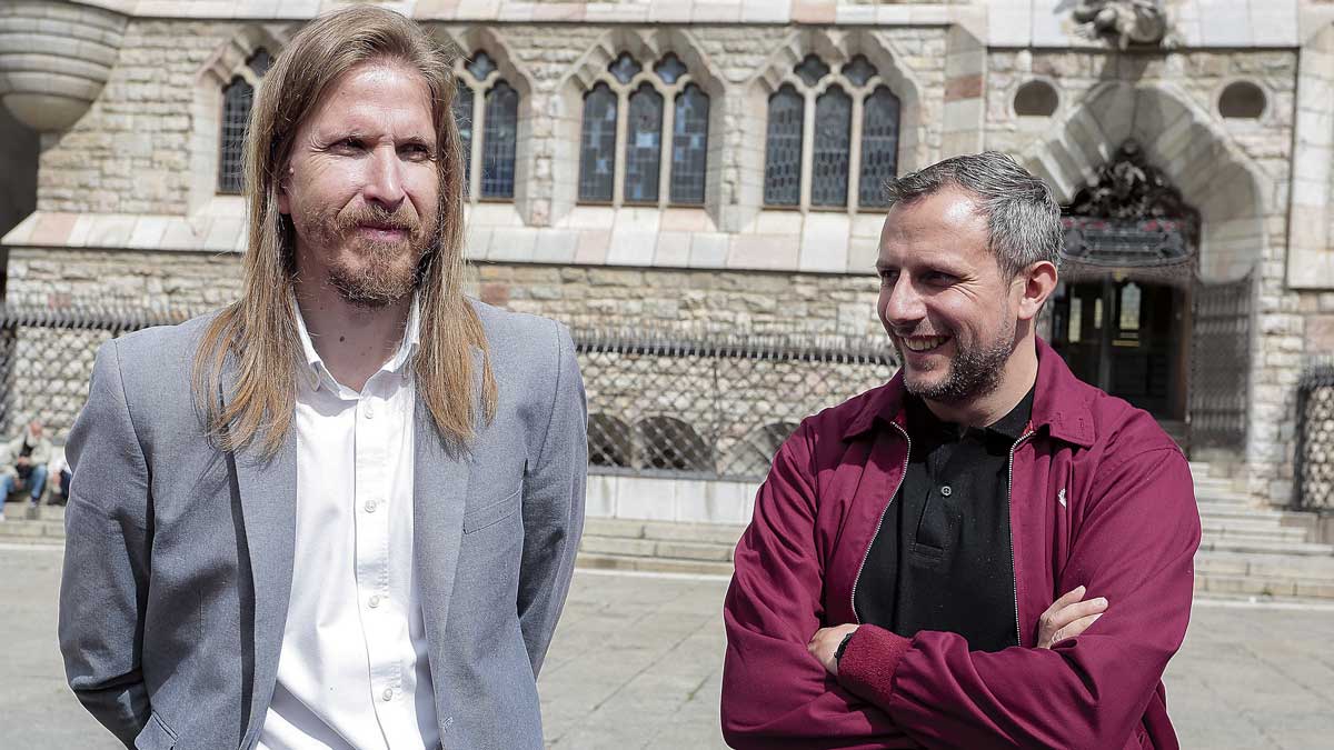 Pablo Fernández y Nael Blanco, este viernes en Botines. | CAMPILLO (ICAL)