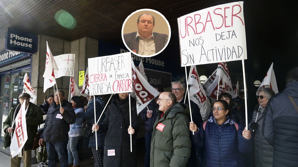 La plantilla de Carflor en León salió a la calle en febrero para protestar contra Urbaser. | JESÚS F. SALVADORES