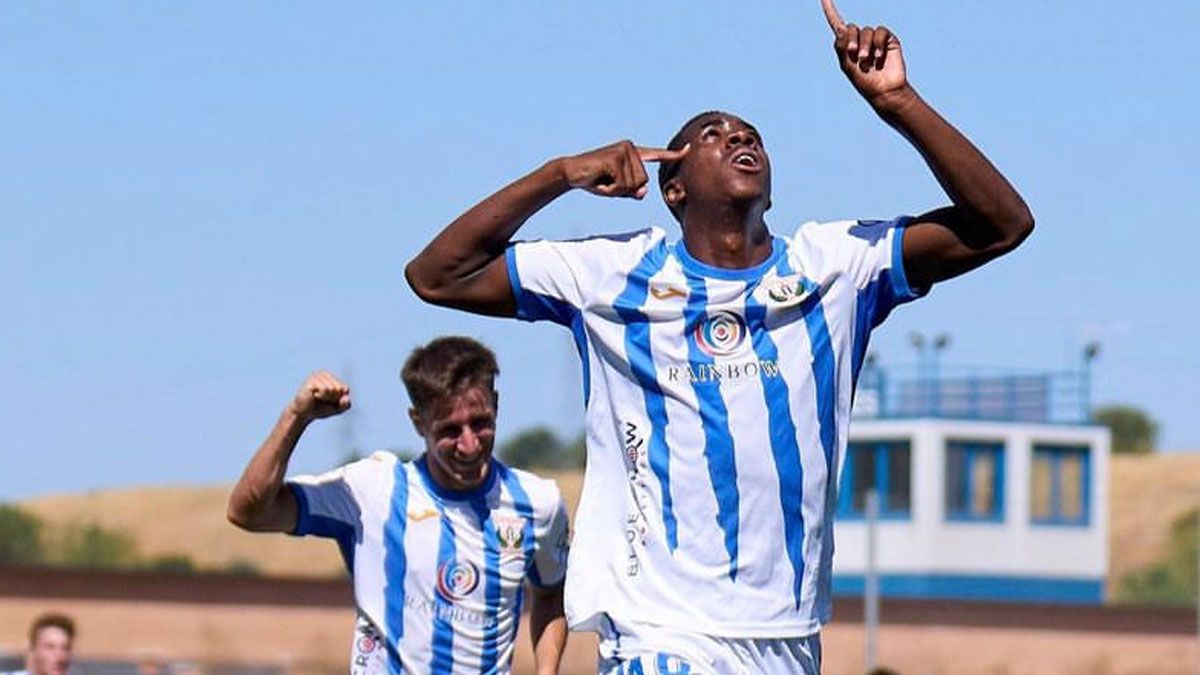 Dorian celebra un gol con el filial del Leganés esta temporada. | CD LEGANÉS