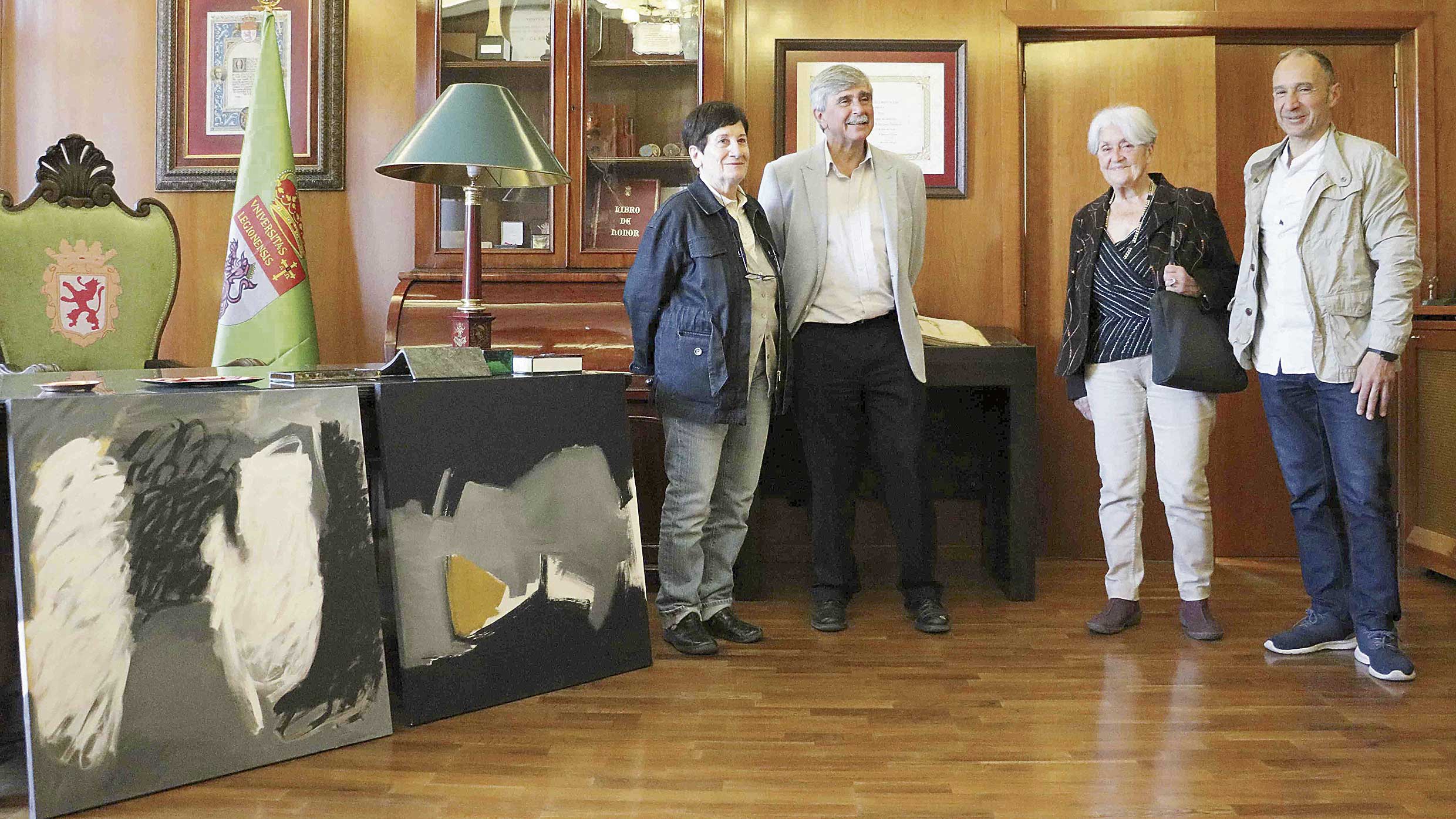 Elvira Fustero, Juan Francisco García Marín, Ángela Merayo y César Ordóñez en la presentación. | ULE