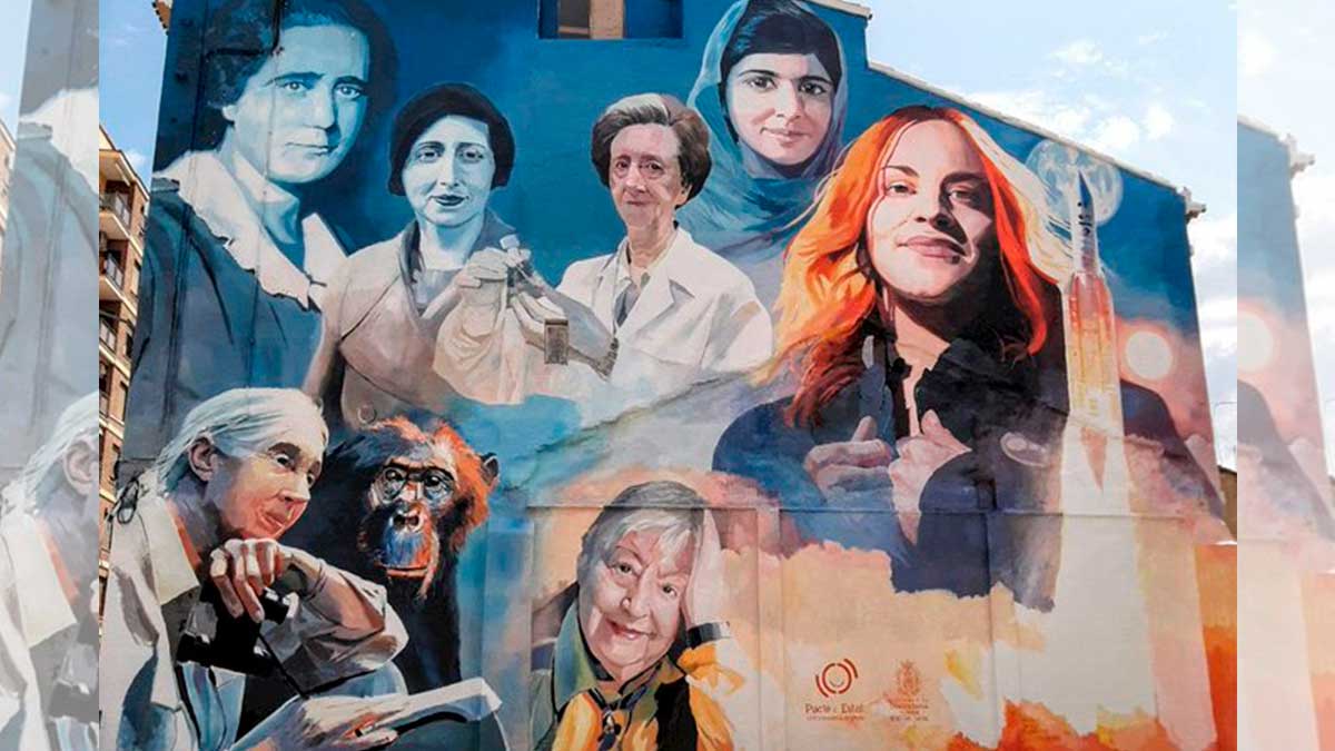 El mural pintado en Cocentaina. | @ASTRO_SARAG