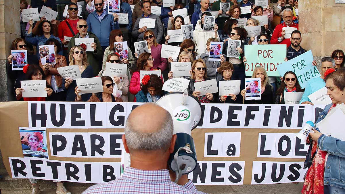 Manifestación de los funcionarios de justicia en León el pasado 4 de mayo. | PEIO GARCÍA (ICAL)