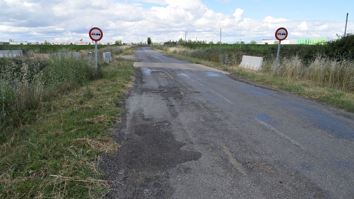 Estado de la carretera LE-6523 entre Bercianos y Santa María. | A. RODRÍGUEZ