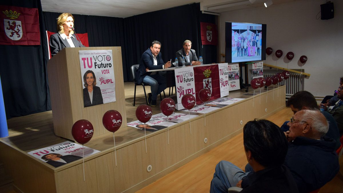 Alicia Gallego durante su acto final de campaña este viernes en Santa María. | A.R.