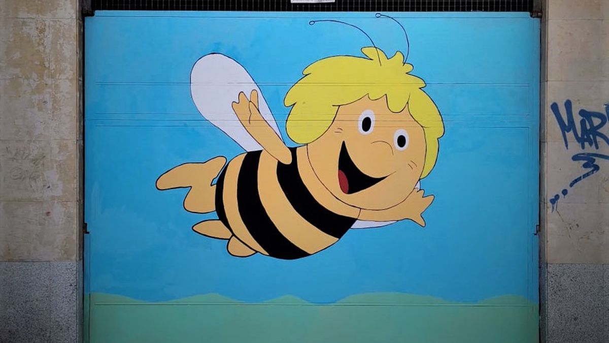 Resultado final del mural de la abeja Maya. | L.N.C. Resultado final del mural de la abeja Maya. | L.N.C.