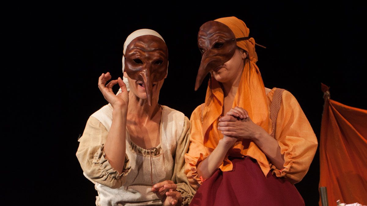 Una escena de la actuación a cargo de la compañía de teatro Diadres.
